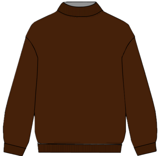 classic mockneck flat lay -chocolate