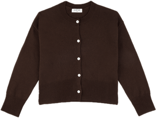 chocolate cardigan flat lay -chocolate